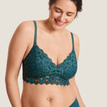 Women's Supportive Lace Nursing Bralette Spruce Green @model_info:MOM5