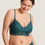 Women's Supportive Lace Nursing Bralette Spruce Green @model_info:MOM5