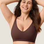 Women's Seamless Soft Knit Nursing Bra Hazelnut @model_info:A1