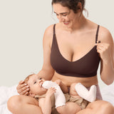 Women's Seamless Soft Knit Nursing Bra Hazelnut @model_info:A2