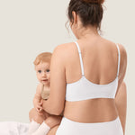 Women's Seamless Soft Knit Nursing Bra Snow White @model_info:MOM3