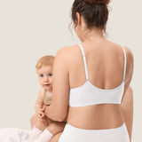Women's Seamless Soft Knit Nursing Bra Snow White @model_info:MOM3