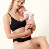 Women's Seamless Soft Knit Nursing Bra Black @model_info:ES4