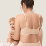 Women's Seamless Soft Knit Nursing Bra Beige @model_info:ES2