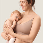 Women's Seamless Soft Knit Nursing Bra Cocoa Beige @model_info:ES1
