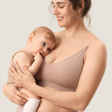 Women's Seamless Soft Knit Nursing Bra Cocoa Beige @model_info:ES1