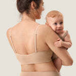 Women's Ribbed Scoop Nursing Bralette Beige 2 @model_info:ES2