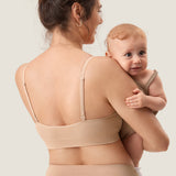 Women's Ribbed Scoop Nursing Bralette Beige 2 @model_info:ES2