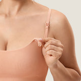 Women's Ribbed Scoop Nursing Bralette Grapefruit Orange 2 @model_info:ES3