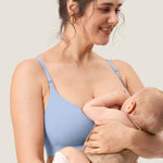 Women's Ribbed Scoop Nursing Bralette Moonlight Blue @model_info:M1