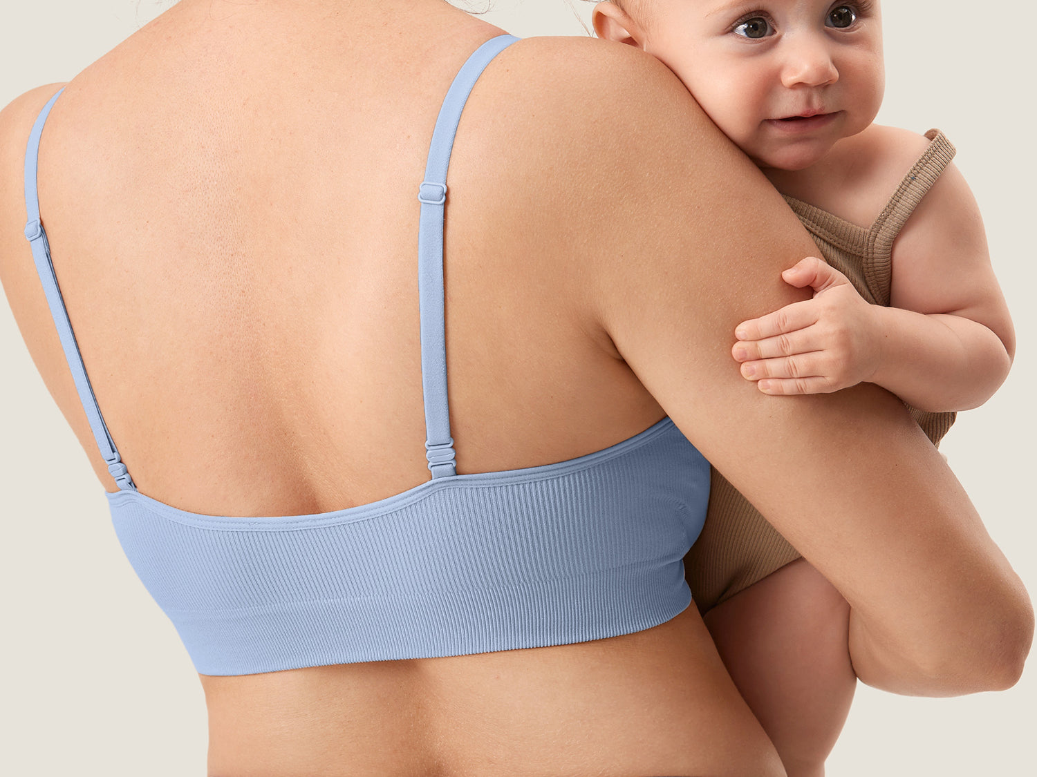 Women's Ribbed Scoop Nursing Bralette Moonlight Blue @model_info:M2