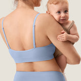 Women's Ribbed Scoop Nursing Bralette Moonlight Blue @model_info:M2
