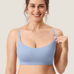 Women's Ribbed Scoop Nursing Bralette Moonlight Blue @model_info:M3
