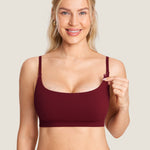 Women's Ribbed Scoop Nursing Bralette Andorra @model_info:MOM1