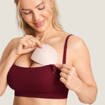 Women's Ribbed Scoop Nursing Bralette Andorra @model_info:MOM2