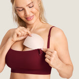 Women's Ribbed Scoop Nursing Bralette Andorra @model_info:MOM2