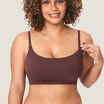 Women's Ribbed Scoop Nursing Bralette Hazelnut @model_info:ES1