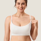 Women's Ribbed Scoop Nursing Bralette Iceland White @model_info:ES1