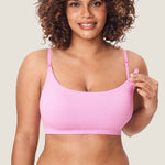 Women's Ribbed Scoop Nursing Bralette Candy Pink @model_info:ES1