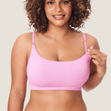 Women's Ribbed Scoop Nursing Bralette Candy Pink @model_info:ES1