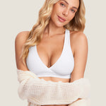 Women's Crossover Racerback Nursing Bra White @model_info:M4
