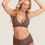 Women's Crossover Racerback Nursing Bra Brown Purple @model_info:M3