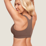 Women's Crossover Racerback Nursing Bra Brown Purple @model_info:M4