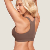 Women's Crossover Racerback Nursing Bra Brown Purple @model_info:M4