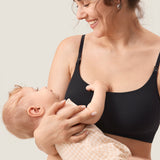 Women's Ribbed Scoop Nursing Bralette Black 2 @model_info:Nursing