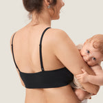 Women's Ribbed Scoop Nursing Bralette Black 2 @model_info:Nursing