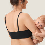 Women's Ribbed Scoop Nursing Bralette Black 2 @model_info:Nursing