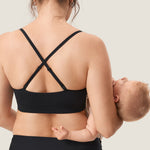 Women's Ribbed Scoop Nursing Bralette Black 2 @model_info:Nursing