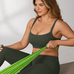 Women's Hugcurve Adjustable Square Workout Bra Mocha Cocoa