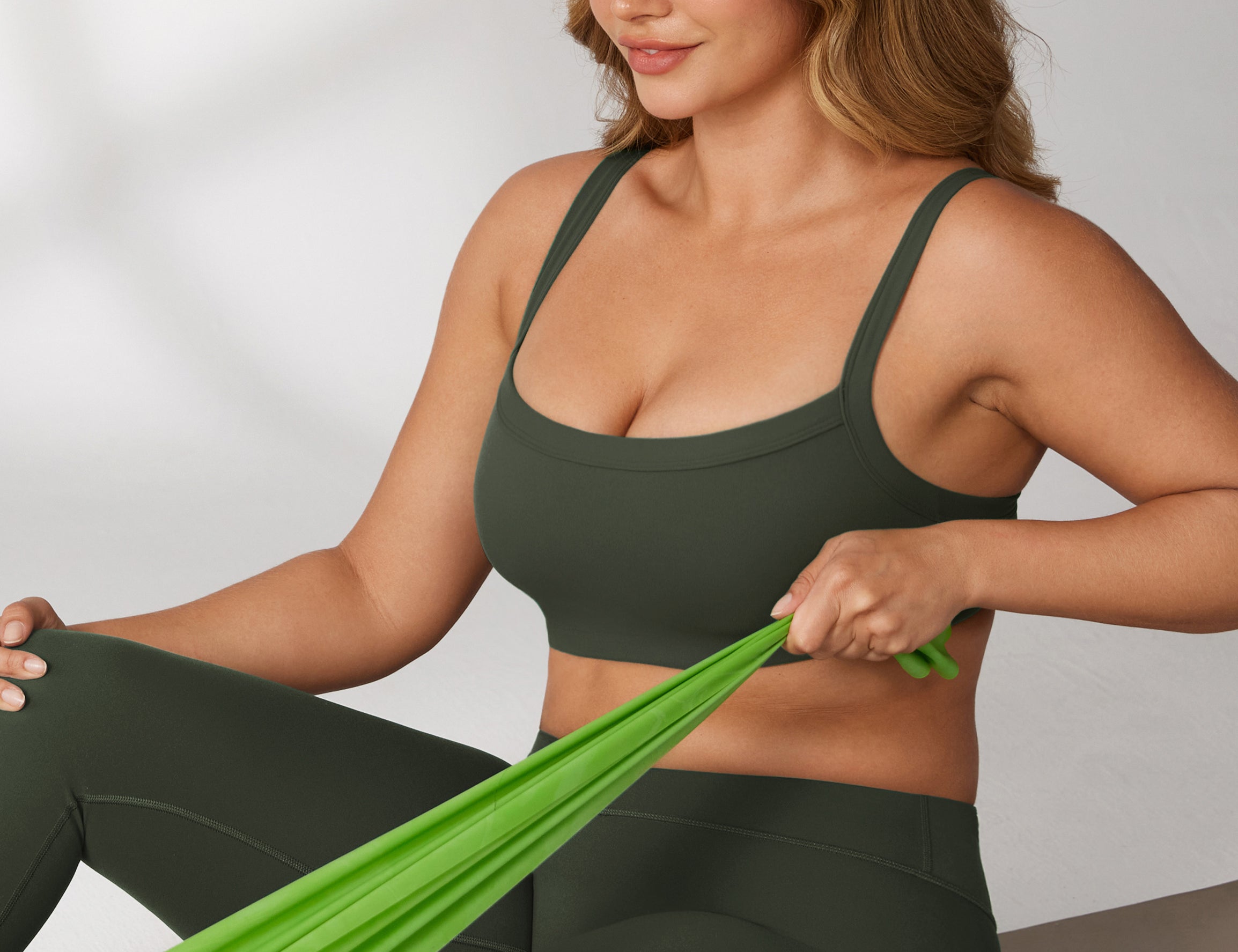 Women's Hugcurve Adjustable Square Workout Bra Mocha Cocoa