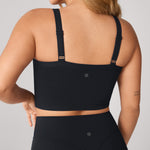 Women's Hugcurve Adjustable Longline Workout Bra Mocha Cocoa