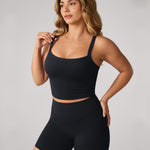 Women's Hugcurve Adjustable Longline Workout Bra Black