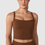 Women's Hugcurve Adjustable Longline Workout Bra Mocha Cocoa