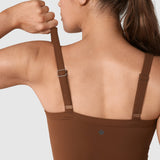 Women's Hugcurve Adjustable Longline Workout Bra Mocha Cocoa