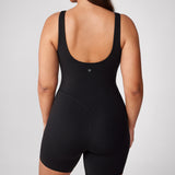 Women's Hugcurve V Neck Workout Romper Black