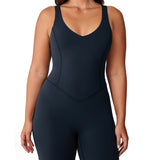 Women's Hugcurve V Neck Workout Romper Twilight Blue