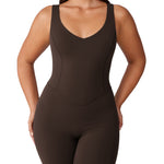 Women's Hugcurve V Neck Workout Romper Black