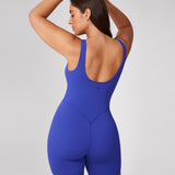 Women's Hugcurve V Neck Workout Romper Clay Brown