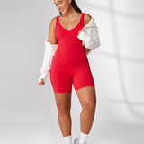 Women's Hugcurve V Neck Workout Romper Royal Blues