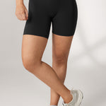 Women's Hugcurve No Front Seam Biker Shorts 6" Mocha Cocoa