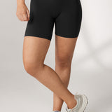 Women's Hugcurve No Front Seam Biker Shorts 6" Mocha Cocoa