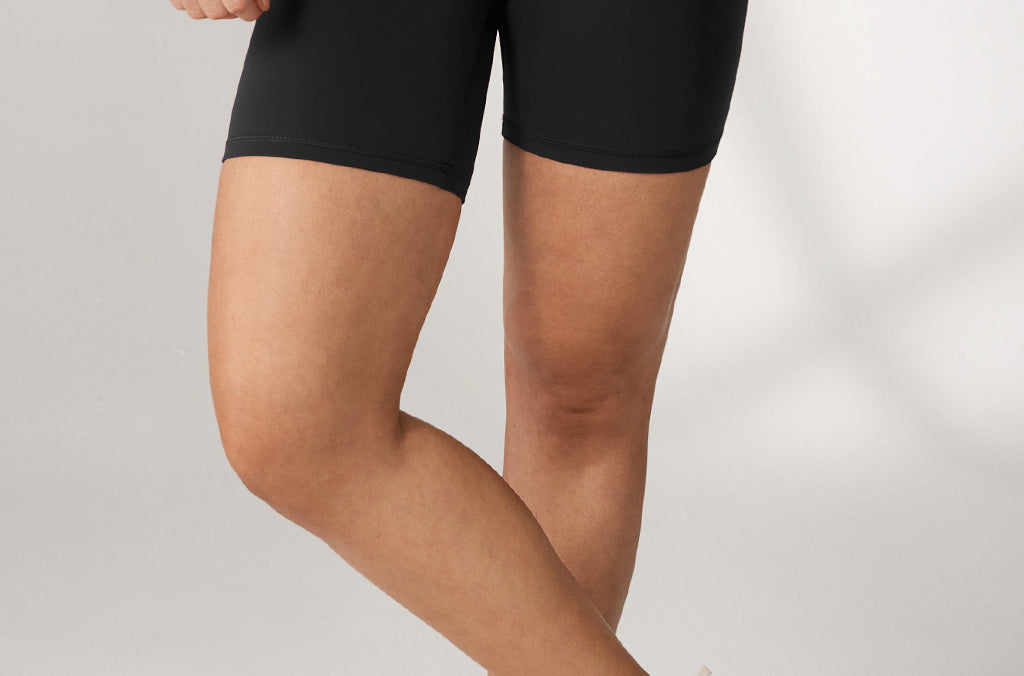 Women's Hugcurve No Front Seam Biker Shorts 6" Mocha Cocoa