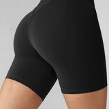 Women's Hugcurve No Front Seam Biker Shorts 6" Mocha Cocoa