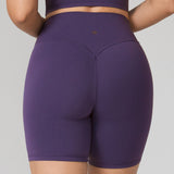 Women's Hugcurve No Front Seam Biker Shorts 6" Clay Brown