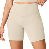 Women's Hugcurve No Front Seam Biker Shorts 6" Mocha Cocoa