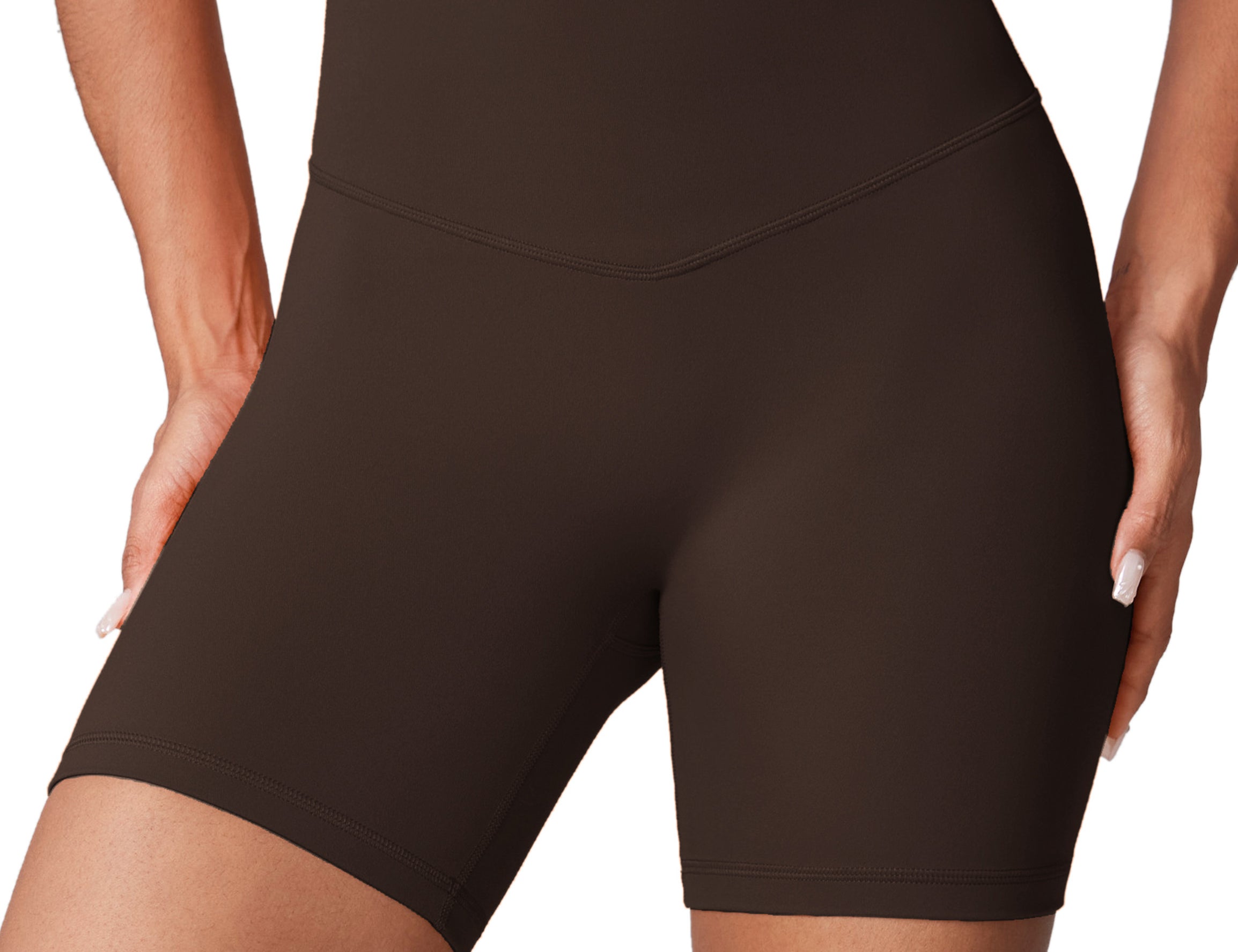 Women's Hugcurve No Front Seam Biker Shorts 6" Black